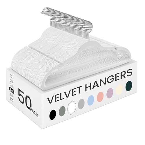SONGMICS Velvet Hangers 50 Pack – Non-Slip, 360° Swivel