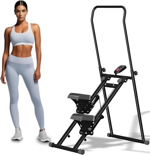 Máquina de escalada vertical para el hogar, quema grasa eficiente y entrenamiento cardiovascular, diseño plegable con pantalla LCD, ajustable para todas las alturas