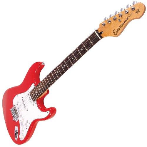 Encore E6RED Guitare électrique Rouge - Les Beatles, Paul McCartney, John Lennon, RIngo Starr, George Harrison Encore E6RED Guitare électrique Rouge – Image 3