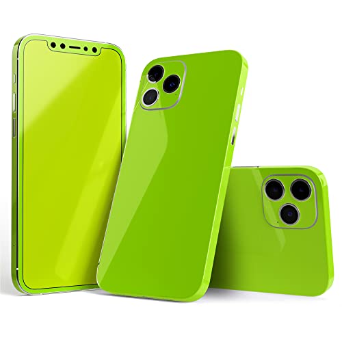 Design Skinz - Compatible with Apple iPhone 13 Pro - Protective Vinyl Decal Wrap Skin Cover (Screen Trim & Back Glass Skin) - Solid Green V3