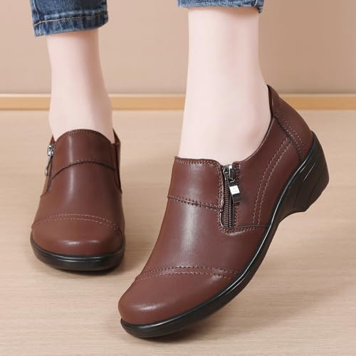 Image of QAE Loafers for Women Comfortable Loafers Slip-Ons Dress Shoes for Women Business Casual Work Office Shoes Women's Orthopedic Walking Shoes