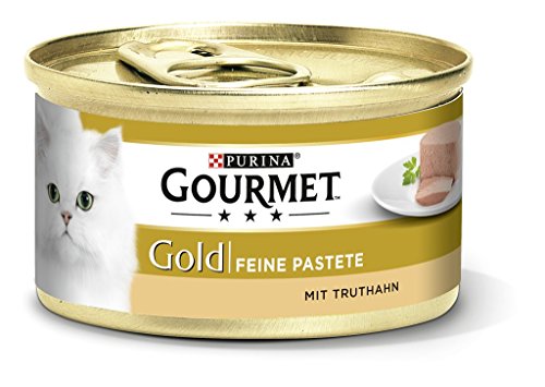 PURINA GOURMET Gold Feine Pastete Katzenfutter nass, Truthahn & Seelachs, 24er Mix-Pack (2 x 12 x 85g)
