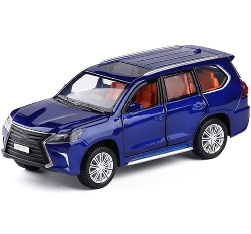 Image of New 1:24 LX570 Diecast Alloy Metal Pull Back Car with Openable Doors Music Sound and Light Vehicle Toy Car for Kids Boys