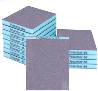 12 Pack Sanding Sponge, Washable and Reusable Sanding Blocks 180 Grit Wet Dry Sand Paper for Wood Drywall Metal Furniture