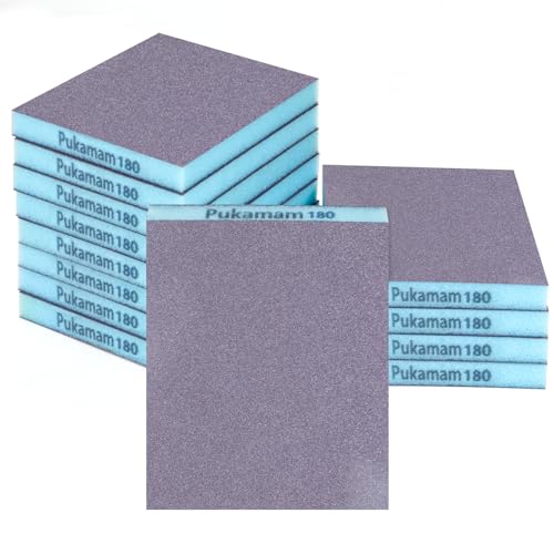 12 Pack Sanding Sponge, Washable and Reusable Sanding Blocks 180 Grit Wet Dry Sand Paper for Wood Drywall Metal Furniture