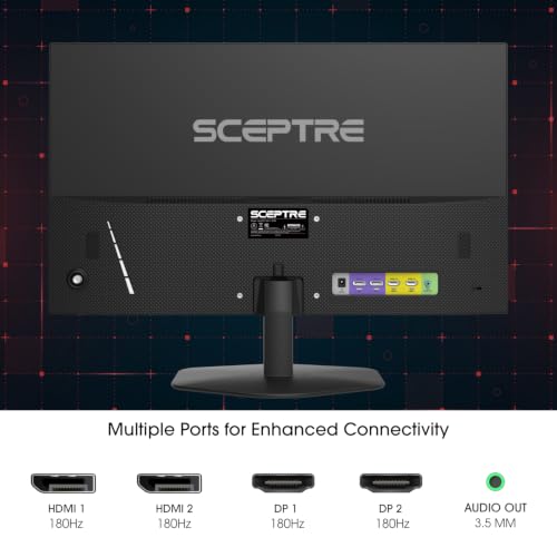 Image of New! Sceptre 27-inch Prime Gaming Monitor DisplayPort x2 180Hz HDMI x2 180Hz Build-in Speakers, Machine Black 2027 (E275B-FW180T Series)
