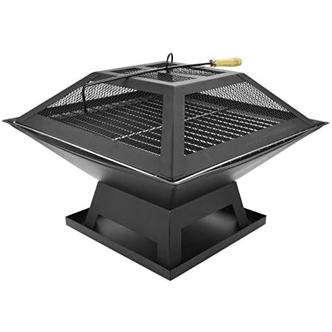 Albert Austin Outdoor Square Fire Pit and BBQ Grill Cover