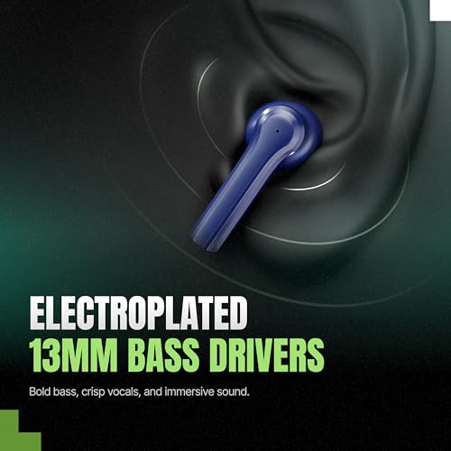 Image of Mivi DuoPods Horizon TWS Earbuds, 60H Playtime, 13mm Bass Drivers, AI-ENC HD Calls, Gaming Mode, Bluetooth 5.3, Type-C Fast Charging, IPX4, Made in India