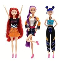 DEAXLife Kpop Demon Hunters Toys Action Dolls Set, 11.5-inch Poseable Dolls with Movable Joints, 3-Pack Collectible Model Toys for Fans and Kids Game Gift