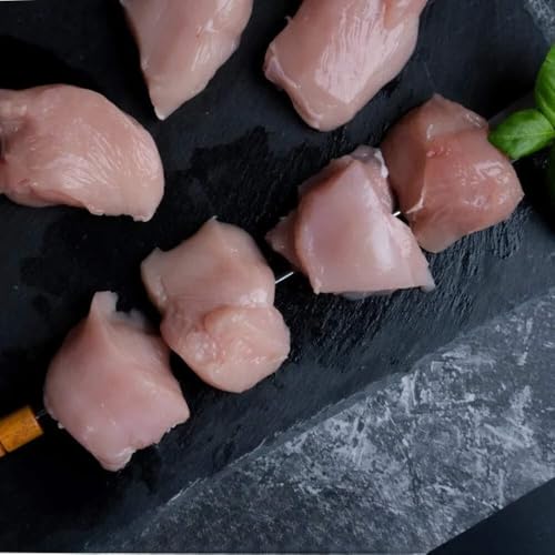 MASFresh Halal - Pechuga de pollo en cubitos para shish kebab, 1 x 2 kg, alimento