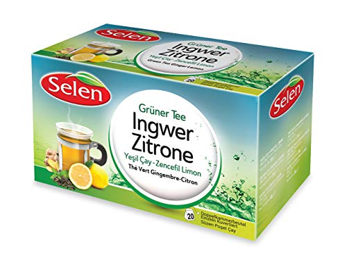 Selen Tè Verde Zenzero-Limone, 20 bustine di tè confezionate singolarmente - 36 g