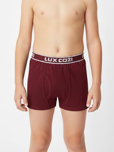Image of Lux Cozi Boy's 100% Cotton Outer Elastic Semi Long Trunk |Trunk for Boys |Pack of 8 (Color & Prints May Vary)