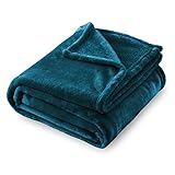 SOCHOW Flannel Fleece Blanket Throw Size, All Season Super Soft Cozy Blanket for Bed or Couch, Blue Coral, 50x60 inches