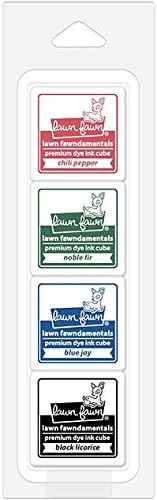 Lawn Fawn Ink Cube Packs - Front Porch, Ice Cream Parlor, Pumpkin Patch and Christmas Tree - 4 Pack Bundle