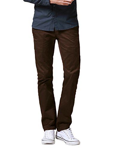 Match Men's Slim Fit Straight Leg Casual Pants (30, 8036 Dark Brown) #TOP1
