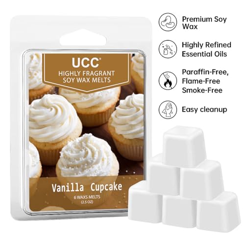 Image of UCC Plant Based All Natural Wax Melts, Strong Fragrance, Long Lasting Premium Soy Scented Melts Cubes, Wax Melts Tarts, Colored Wax Melt - 4 Pack
