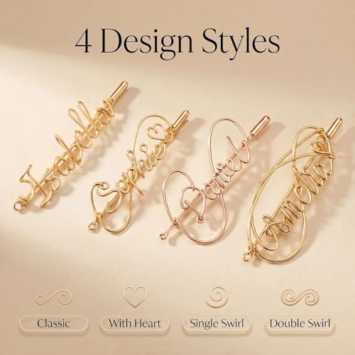 Image of Custom Name Lapel Pin Personalized Script Brooch for Women Men, Customizable Name Badge Elegant Cursive Letter Pin, Minimalist Jewelry Gift for Wedding Birthday Anniversary