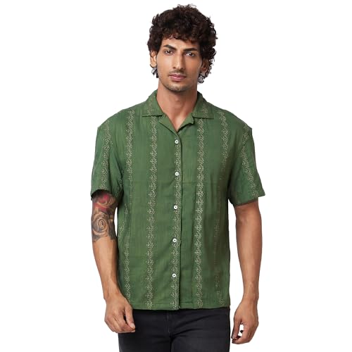 Image of Spykar Solid Half Sleeve Regular Fit Shirt for Men