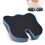 QUTOOL Seat Cushions, Large Memory Foam Office Chair Cushion Comfortable Seat Cushion for Long Sitting Chair Cushions for Office,Gaming Chair, Home & Wheelchair, Breathable Cover（Large,Thick）