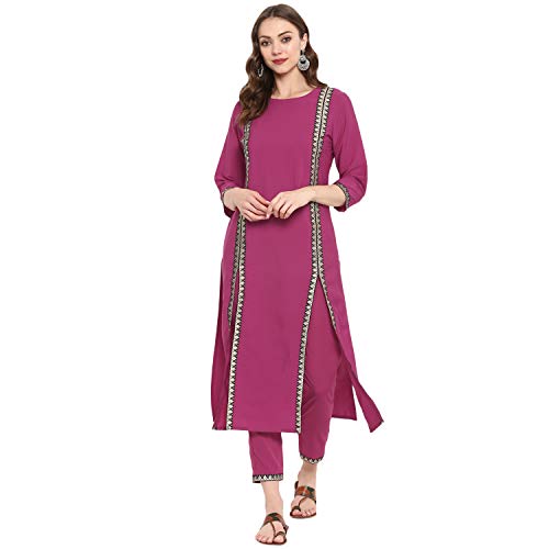 Image of ZIYAA Women's Crepe Straight Kurta