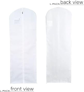 Wedding Dress Garment Bag Extra Long White Clothes Cover for Storage or Travel