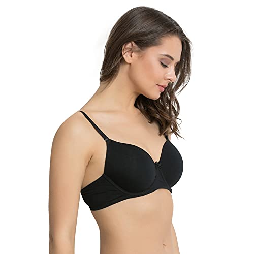 Image of Zivame Padded Wired 3 /4th Coverage T-Shirt Bra-Anthracite