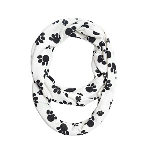 TrendsBlue Premium Dog Paw Print Double Layer Infinity Loop Circle Scarf