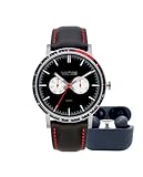 Esfera redonda de acero inoxidable en color negro con movimiento de cuarzo