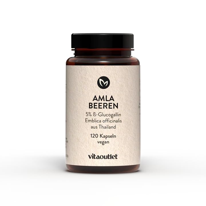 vitaoutlet Cápsulas Amla Berry | 120 Cápsulas | Vegano | Materia prima premium de la India | Phyllanthus emblica | de fabricación propia