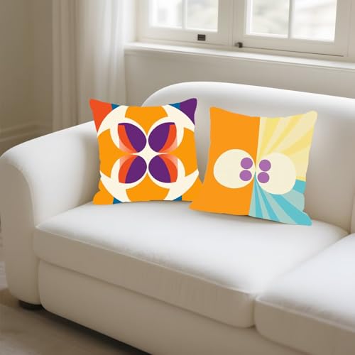 Coussins canapé extérieur imperméable orange 45x45 contre les taches - 6