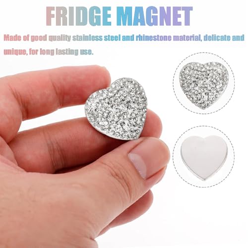 4Pcs Imanes de Refrigerador Corazón Brillantes con Diamantes miniatura 2