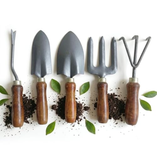 Image of Garden Tools for Home & Nursery Use | Hand Tools for Plant Care & Gardening (5 Pcs Garden Tool Set)