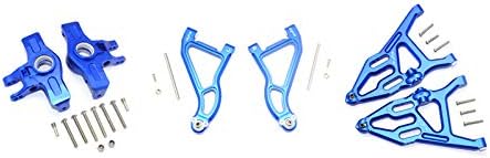 GPMfor Traxxas Unlimited Desert Racer 4X4 (#85076-4) Upgrade Parts Aluminum Front Upper & Lower Arms + Knuckle Arms Set - 28Pc Set Blue