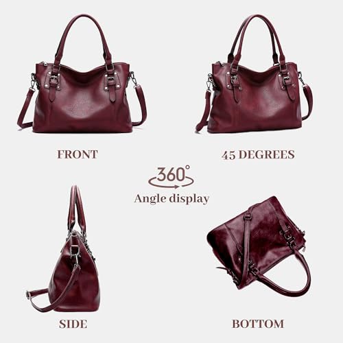 Hobo Tote Bag for Women PU Leather Large Crossbody Bags Purses Handbags with Adjustable Shoulder Strap3