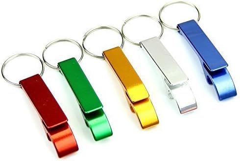 AIRSUNNY 5pcs Keychain Bottle Opener - bartender bottle opener - Best Aluminum Bottle/Can Opener - Compact, Versatile & Durable - Vibrant Colors - Pocket Small Bar Claw Beverage Keychain Ring