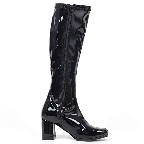 Image of JiaLuoWei GOGO Boots for Women, Knee High Boots, PU Leather Zip Ladies Party Dance Shoes