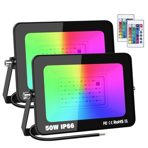 RIGIDON 2 Pack 50W LED Flood Light Outdoor