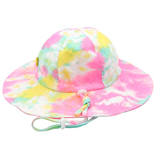 Dasmini Baby&Toddler Girl Tie Dye Wide Brim Adjustable Upf50+ Sun Hats Summer Beach Infant Kids Caps (Tie Dye5, 2-5T) #TOP2