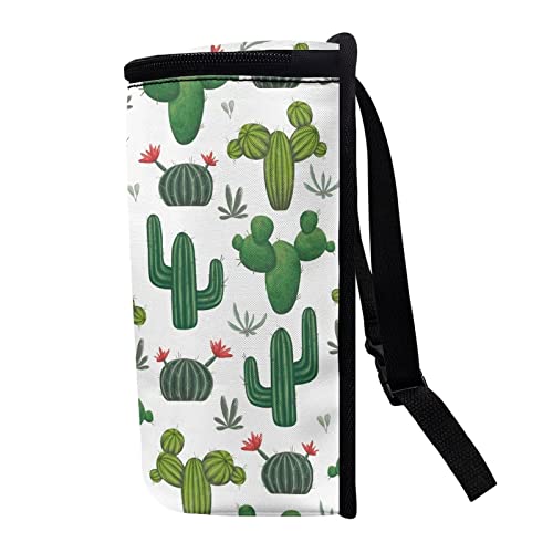 Image of Talayituse Cactus Print Car Trash Can with Adjustable Straps, Zip Closure Car Trash Bag Bin Car Garbage Bag Multipurpose Storage Box for Vehicle Travel Camping Picnicing