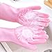 EINVARIOUS Gloves Kitchen Cleaning Dishwashing Soft Scrubber Rubber Dish Washing Tools Household