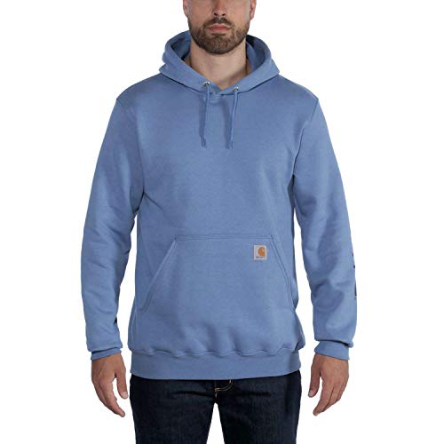Image of Carhartt Men's Signature Sleeve Logo Midweight Sweatshirt Hooded