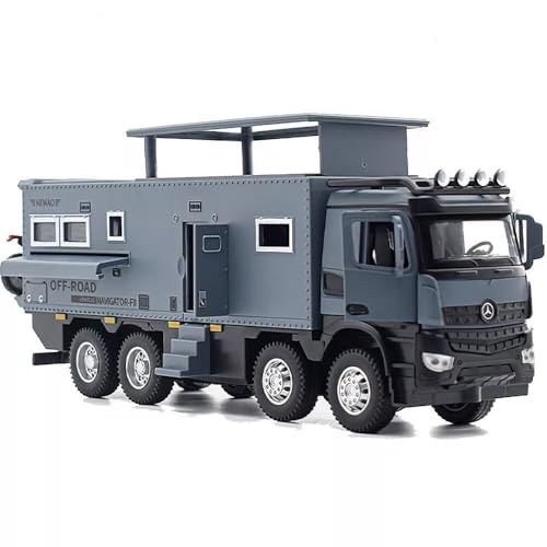 Image of Exclusive Alloy Metal Pull Back Die-Cast Car Diecast Metal Pullback Toy Car with Openable 6 Doors,Light Music Boys Gifts Toys (1:24 Off Road Motorhomes-Multicolor)