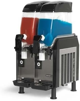 Vollrath Vollrath Stoelting Frozen Beverage Dispenser, counter model, 16-1/8"W x 22"D x 30-3/4"H, air-cooled, self-contained refrigeration, (2) bowls, 3.2-gallon capacity ((68) 12 oz. servings) each, for cold, frozen slush & milk-based drinks, includes: night mode, low level alert, temperature alert & on-board diagnostics, seal-less drive shaft, horizontal & vertical auger design, clear bowl with black base, 5 ft. cord with NEMA 5-15P, 115v/60/1-ph, 12amps, cETLus, ETL Sanitation , CBE127-37