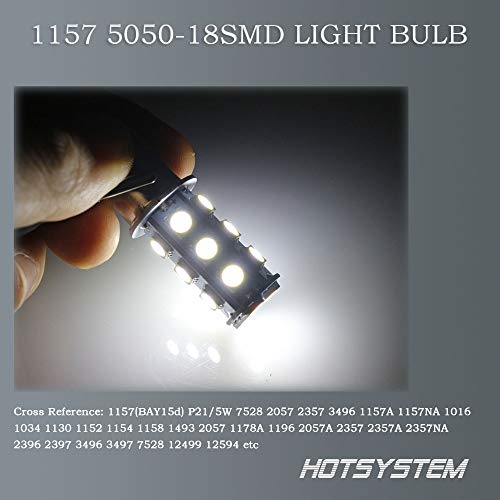 HOTSYSTEM 1157 18 LED SMD Light Bulbs For RV SUV MPV Car Turn Tail Signal Brake Light Lamp Backup Lamps White 6-pack