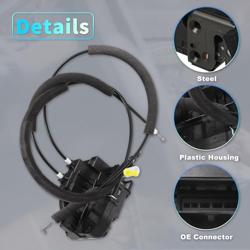 Image of X AUTOHAUX Replacement Front Left Driver Side Power Door Lock Actuator Motor with Cable for Nissan Titan 2005-2012 Door Latch Actuator Assembly Replace No.80500ZH200 Black