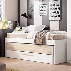 Cama Compacta Con Somier FABRIKIT Compacto Doble Cama Y Cajon Estelle De 212 Cm