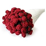 Ofrence Crochet Flower Bouquet Blanket Graduation Gifts Handmade Knitted Rose Throw Blanket Flowers Summer Blankets Birthday Gifts for Women