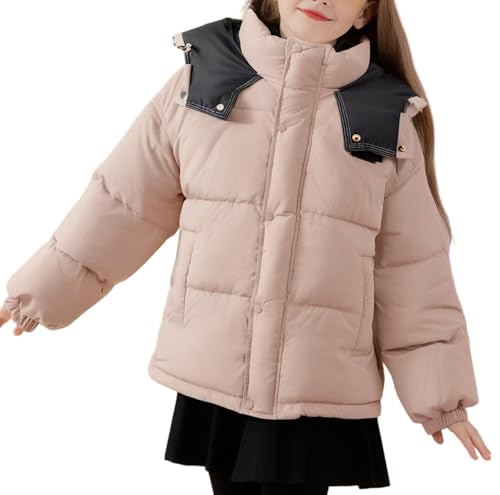 Teen Girls Quilted Puffer Jacket – Light‑Weight Color‑Block Winter Coat with High Collar, Button Front, Elastic Cuffs