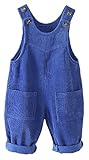 Happy Cherry Baby Girl Boy Velvet Strap Suspender Overalls Pant Solid Jumpsuit Bib Pants One-Piece Spring Fall Clothes Blue 3-4 Years