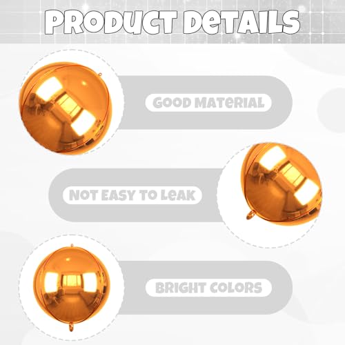 Image of 6pcs 22 inch Black Orange Star Balloons and 4D Large Foil Balloons, Black Foil Star Balloon Orange 4D Aluminum Balloon For Birthday Baby Shower Halloween Basketball Party Wedding Anniversary Decor